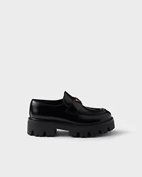Brushed leather loafers