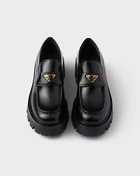 Brushed leather loafers