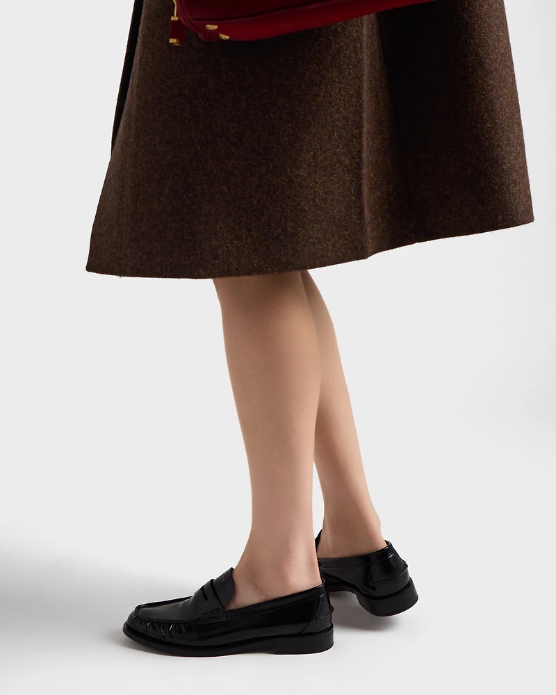 Brushed leather loafers