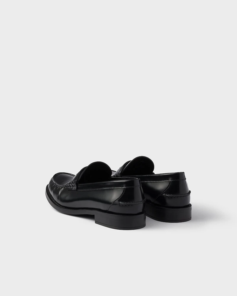 Brushed leather loafers