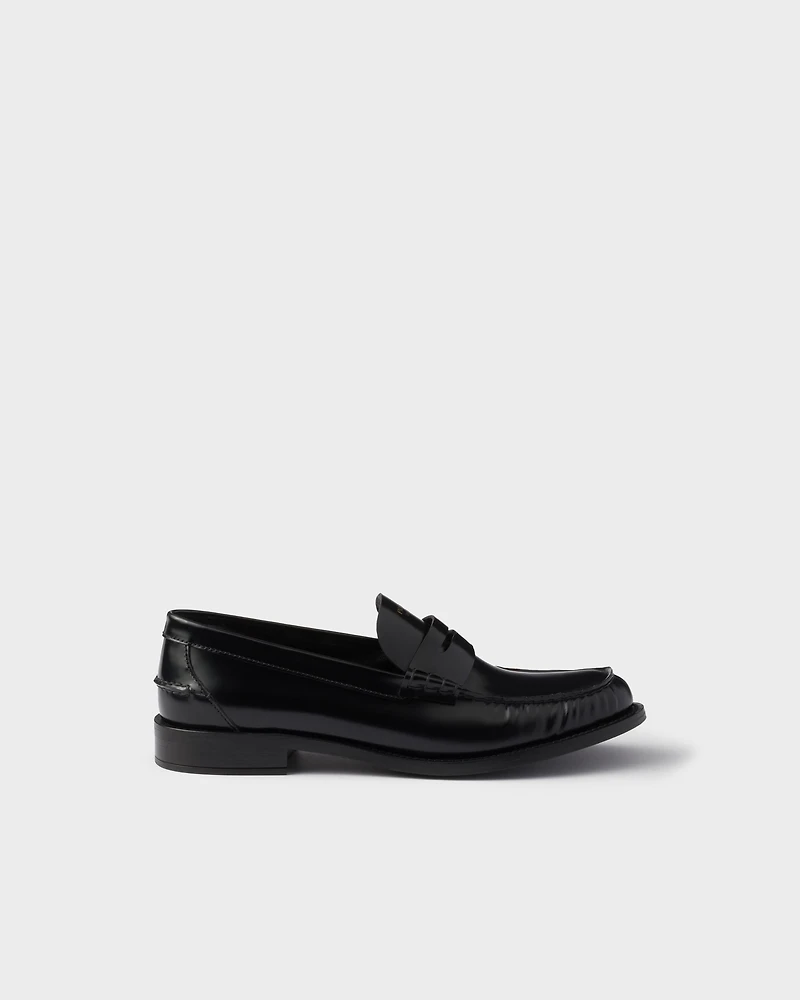 Brushed leather loafers