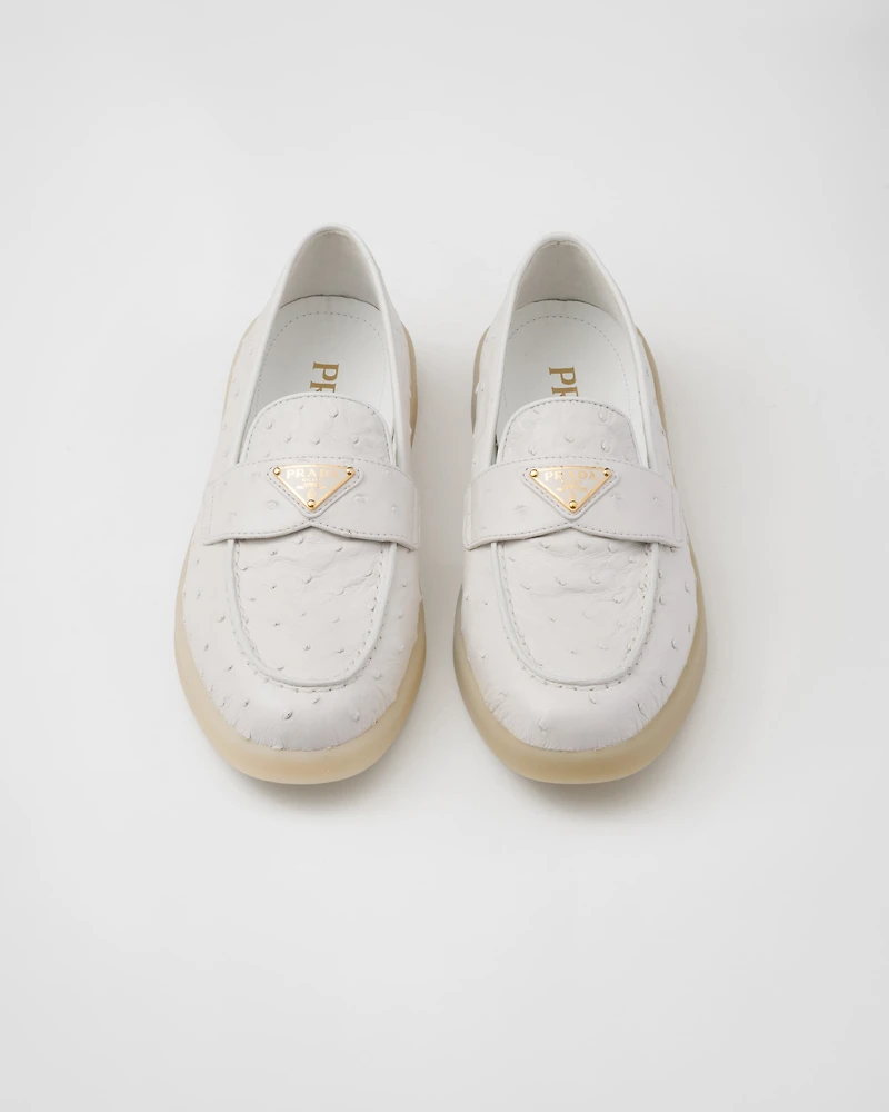 Ostrich leather loafers