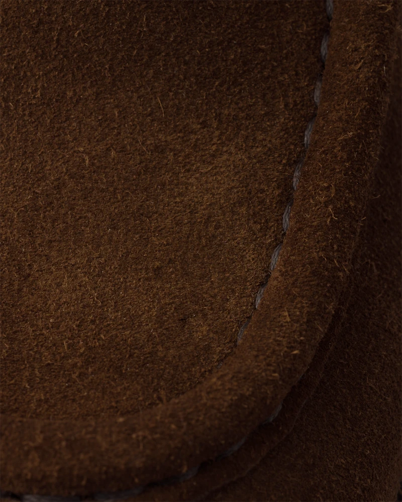 Chocolate suede loafers