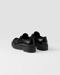 Chocolate brushed leather loafers