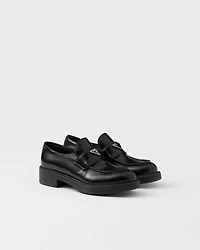 Chocolate brushed leather loafers