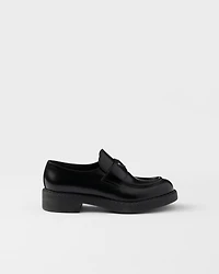 Chocolate brushed leather loafers