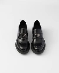 Chocolate brushed leather loafers