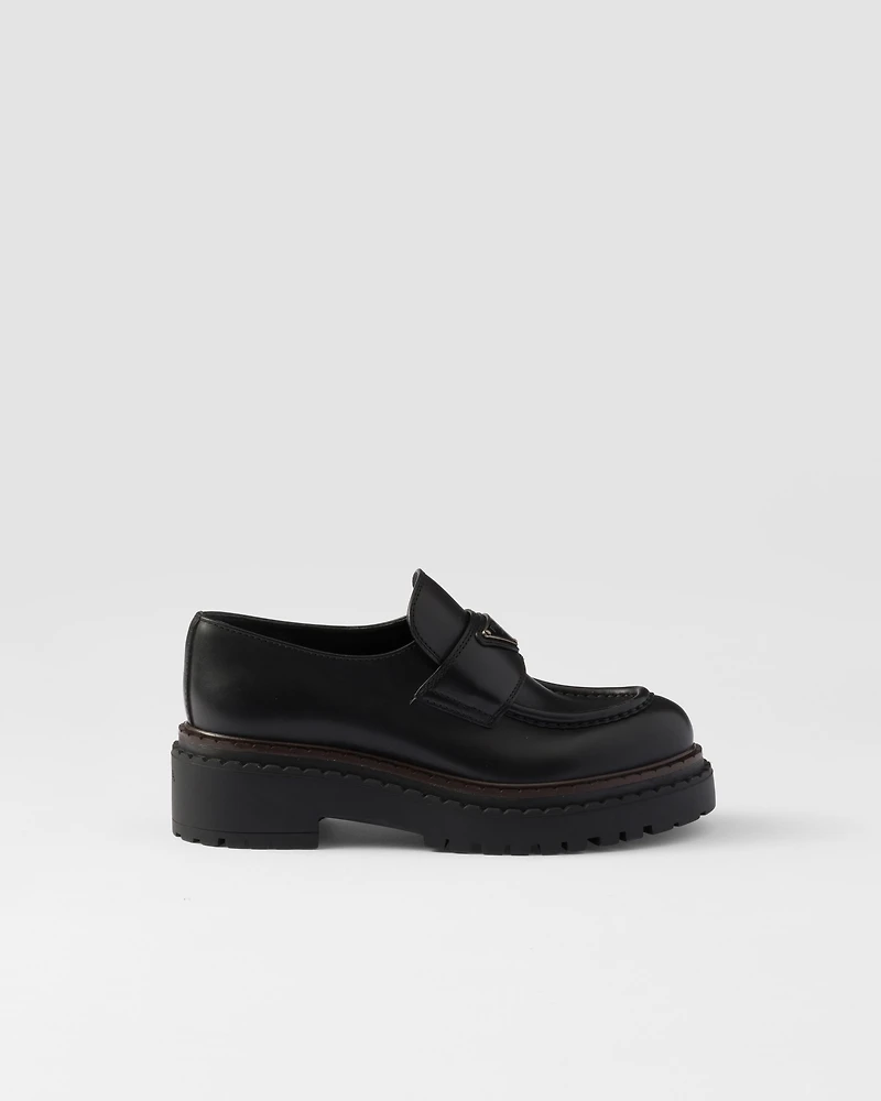 Double Chocolate leather loafers