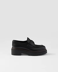 Double Chocolate leather loafers