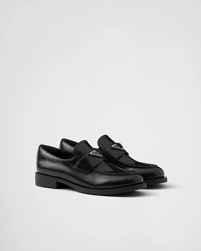 Brushed leather loafers