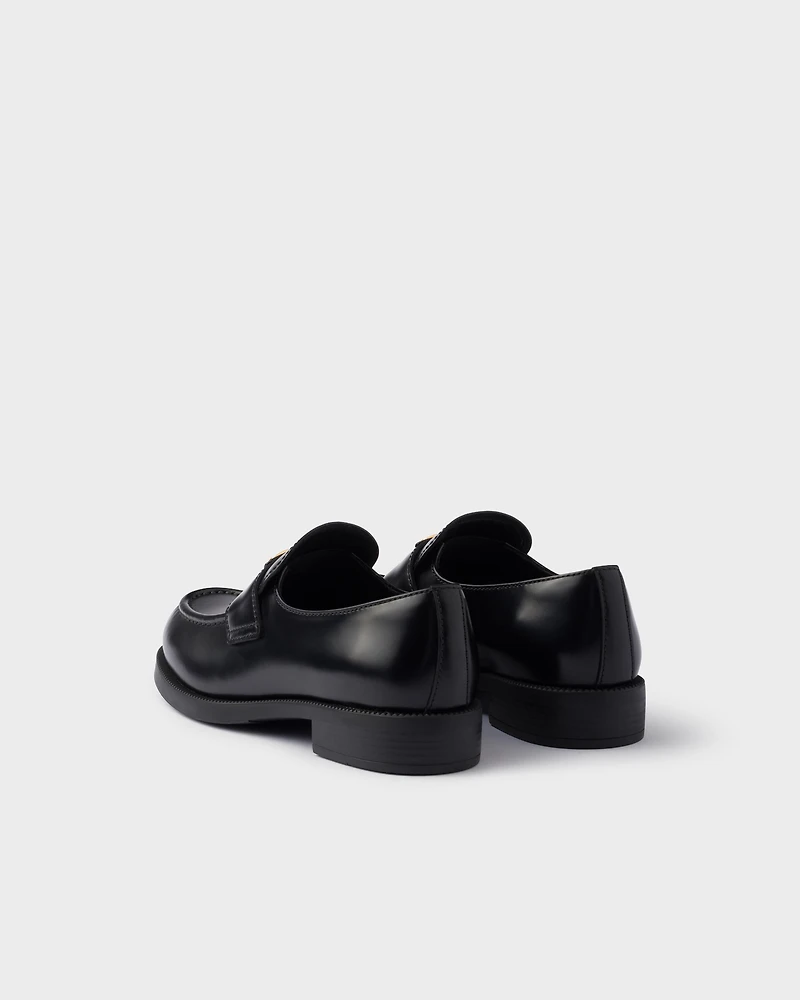 Brushed leather loafers