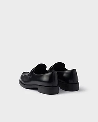 Brushed leather loafers