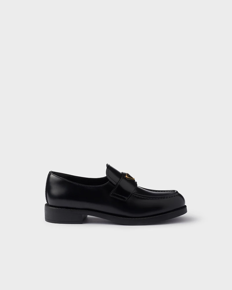 Brushed leather loafers