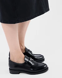 Brushed leather loafers