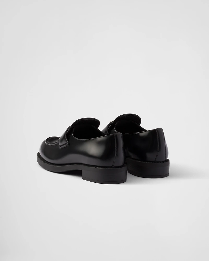 Brushed leather loafers