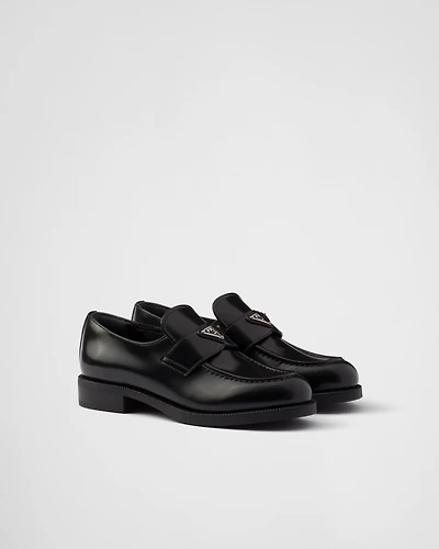 Brushed leather loafers
