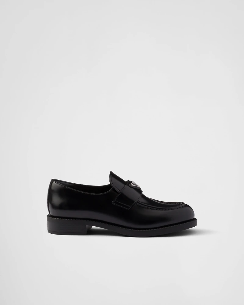 Brushed leather loafers