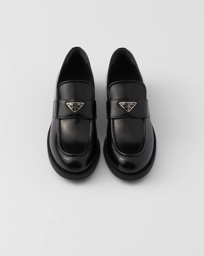 Brushed leather loafers