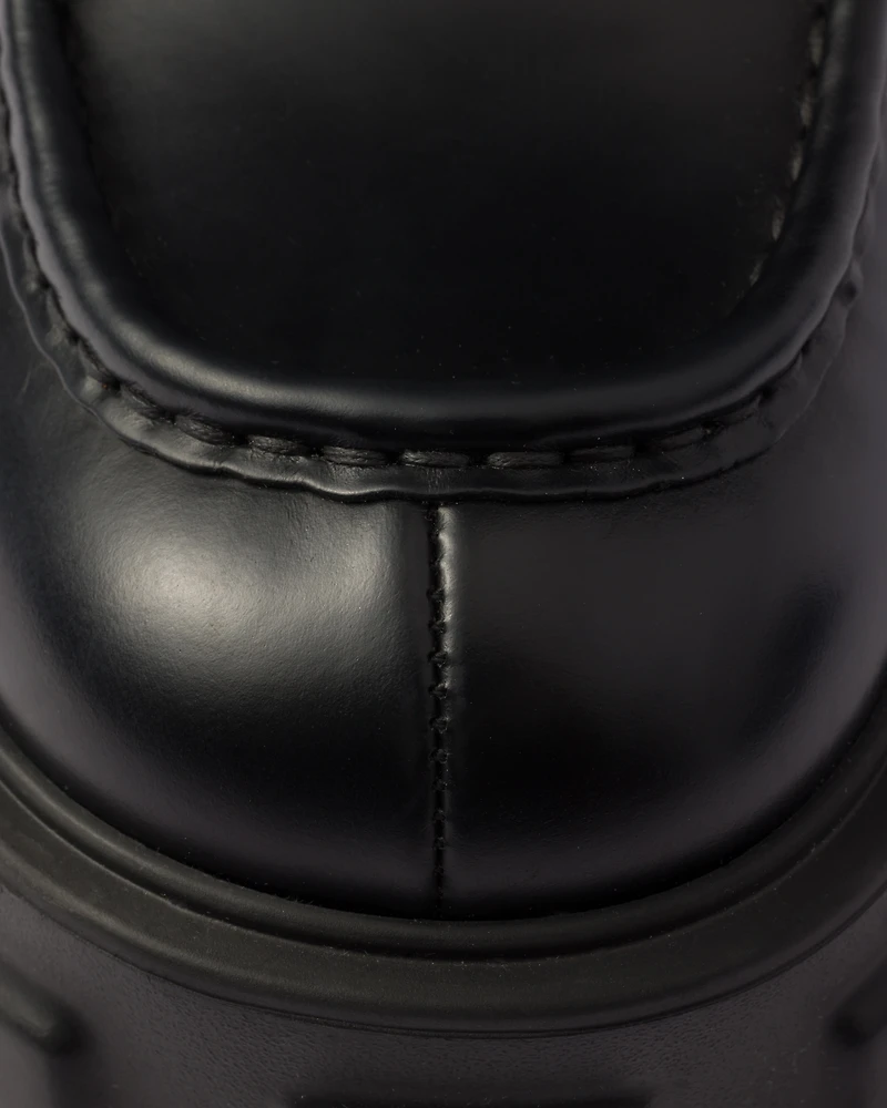Brushed leather Monolith loafers