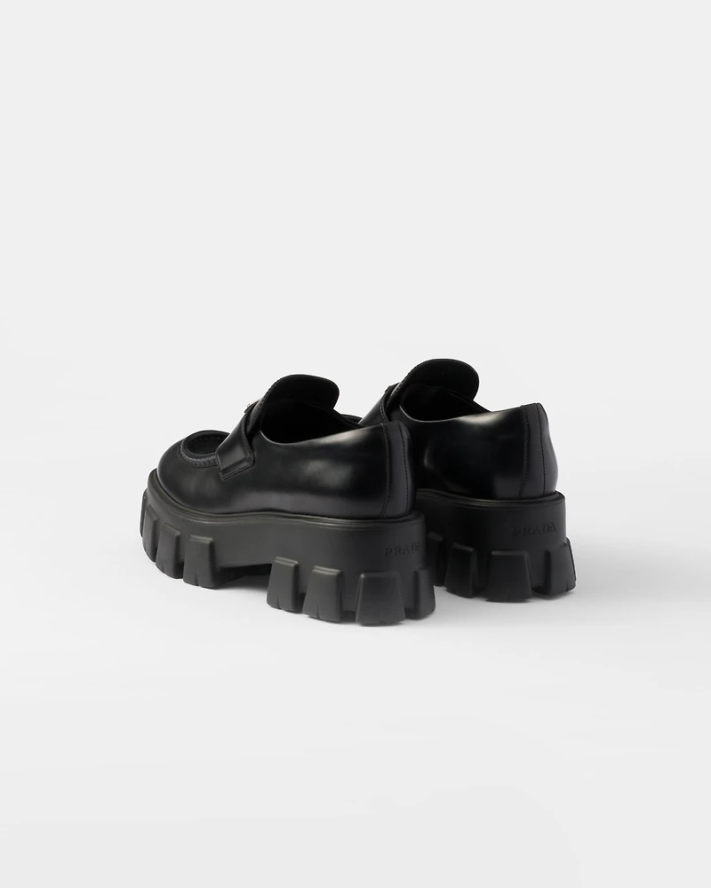 Brushed leather Monolith loafers