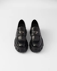 Brushed leather Monolith loafers