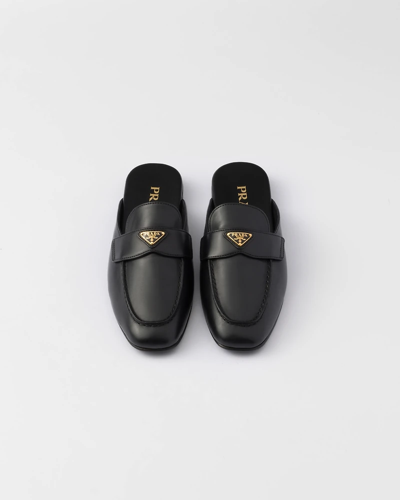 Leather slippers