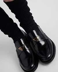 Brushed leather loafers