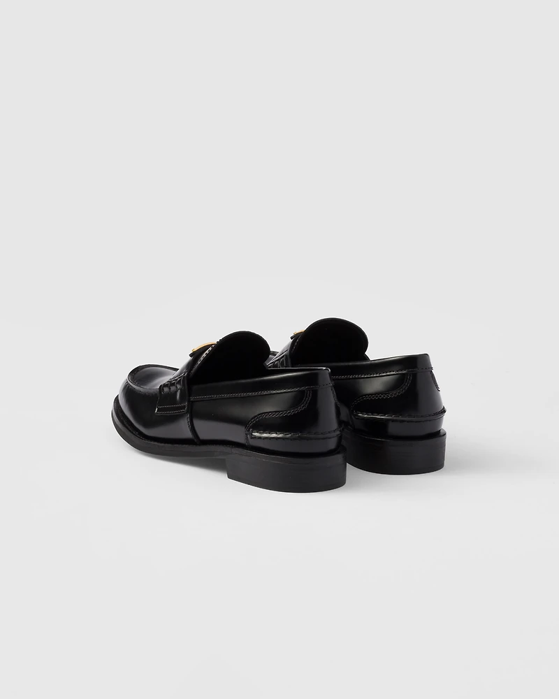 Brushed leather loafers