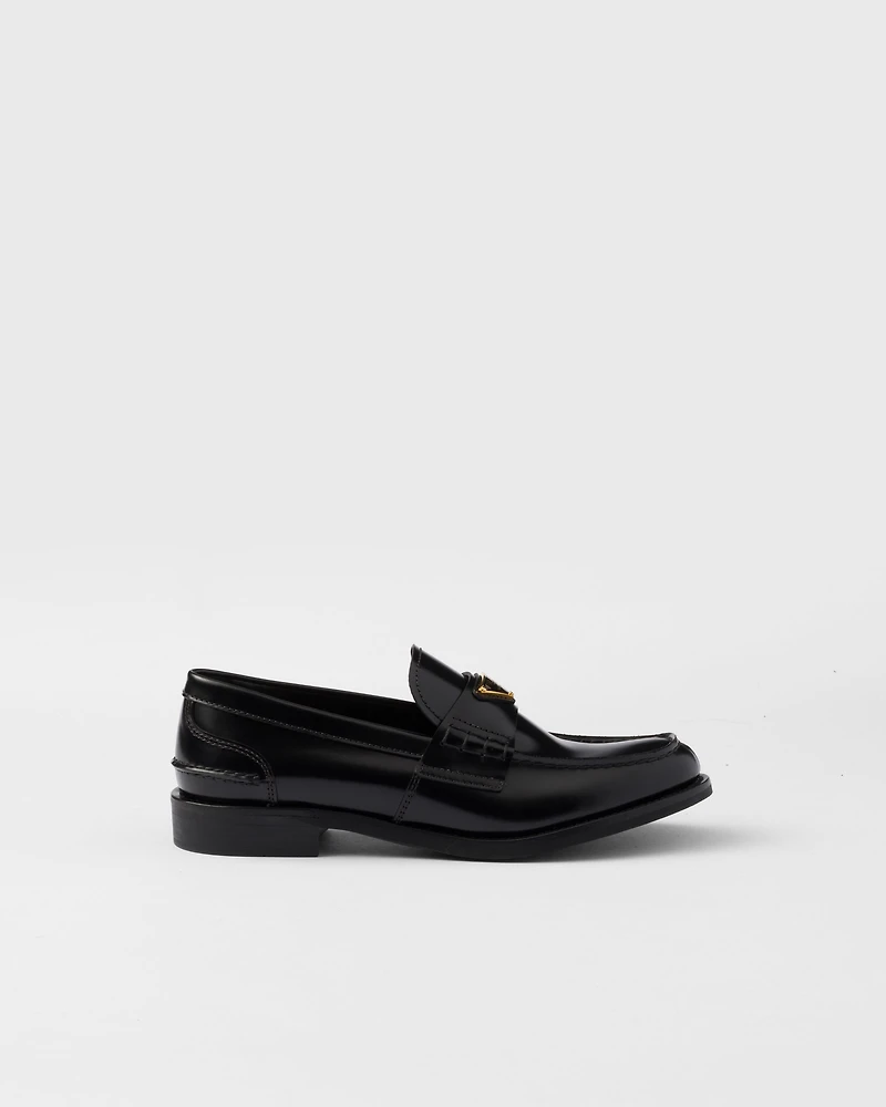 Brushed leather loafers