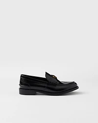 Brushed leather loafers