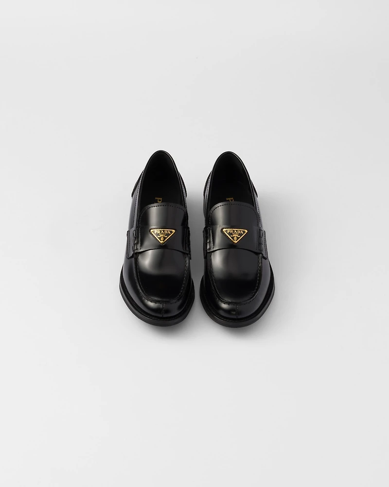 Brushed leather loafers
