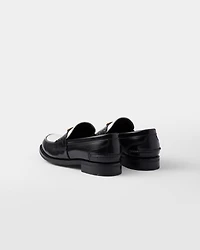 Two-tone brushed leather loafers