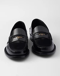 Brushed leather loafers