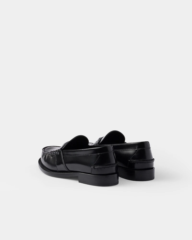 Brushed leather loafers