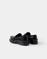 Brushed leather loafers