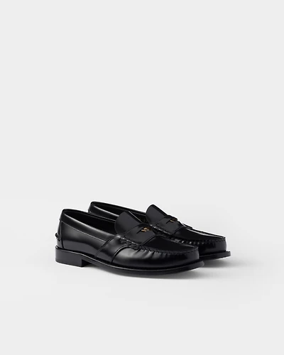 Brushed leather loafers