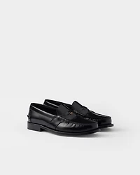 Brushed leather loafers