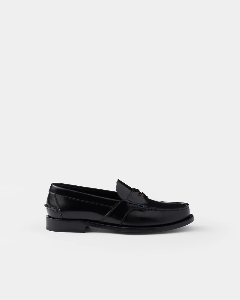 Brushed leather loafers