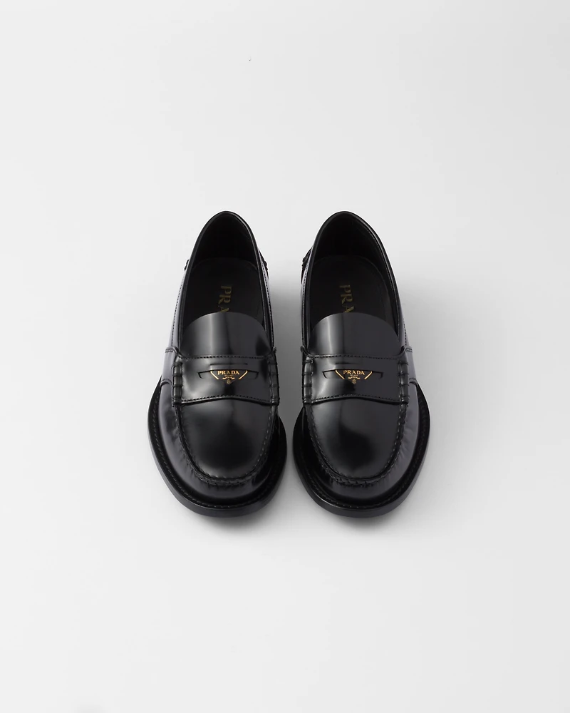 Brushed leather loafers