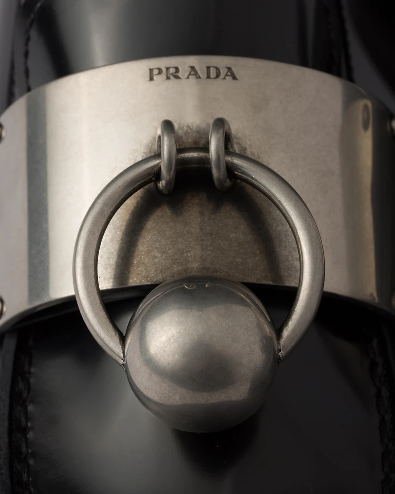 Brushed leather loafers with metal details
