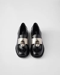Brushed leather loafers with metal details