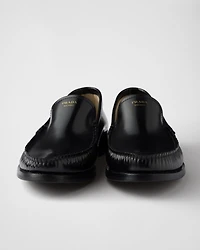 Brushed leather loafers