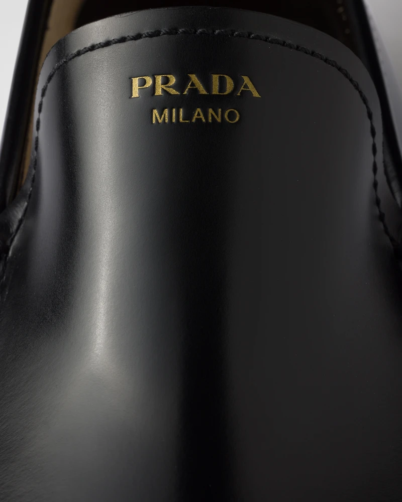 Brushed leather loafers