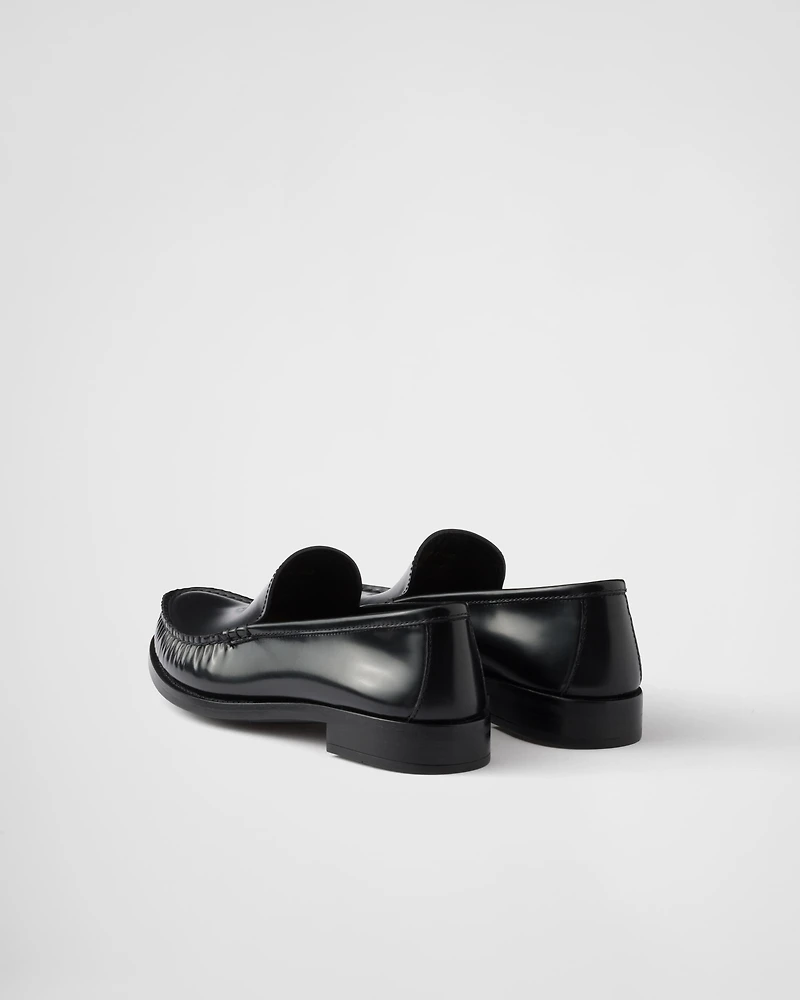 Brushed leather loafers