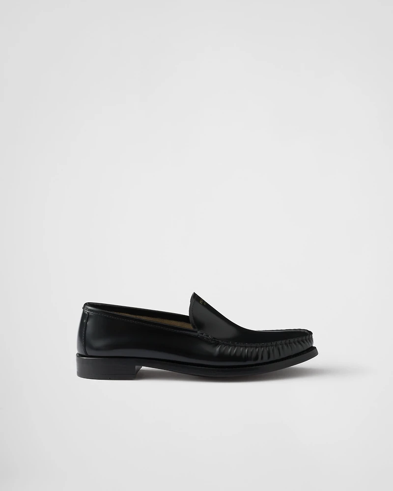 Brushed leather loafers