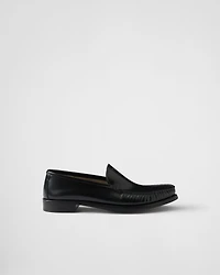 Brushed leather loafers
