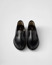 Brushed leather loafers