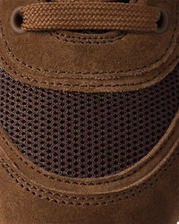 Trail mesh fabric and suede mules