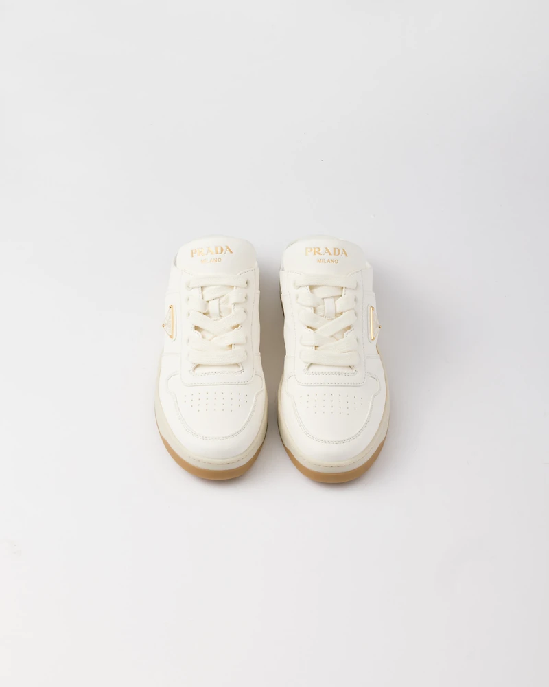 Nappa leather sneaker mules