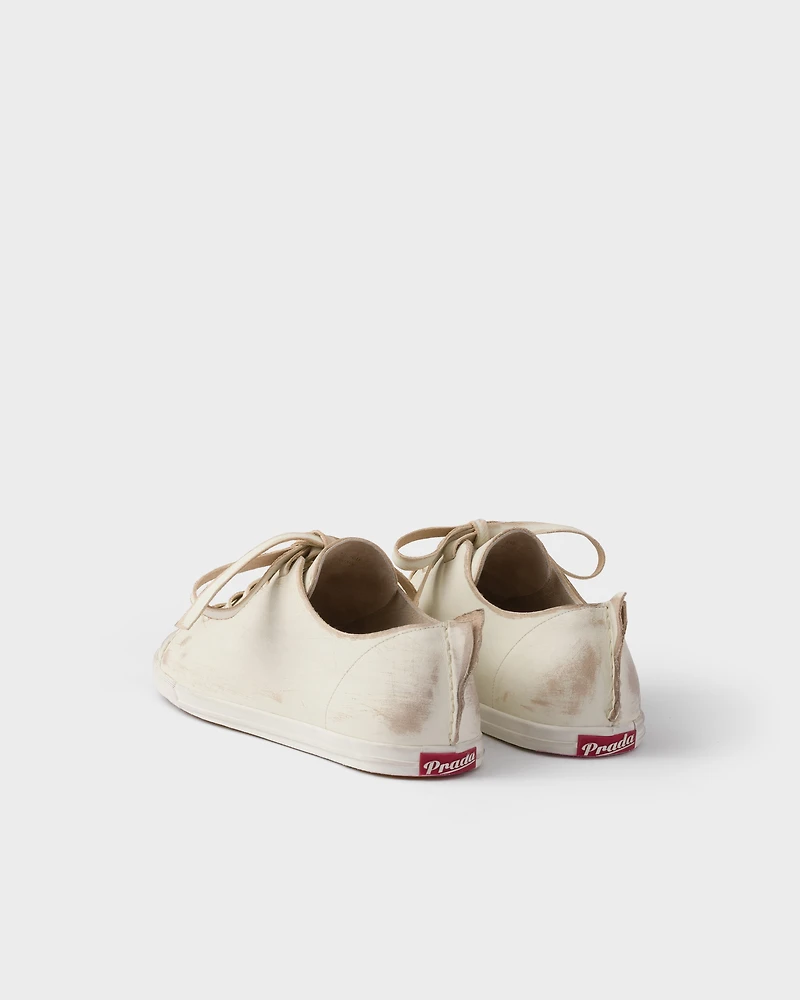 Antiqued leather sneakers